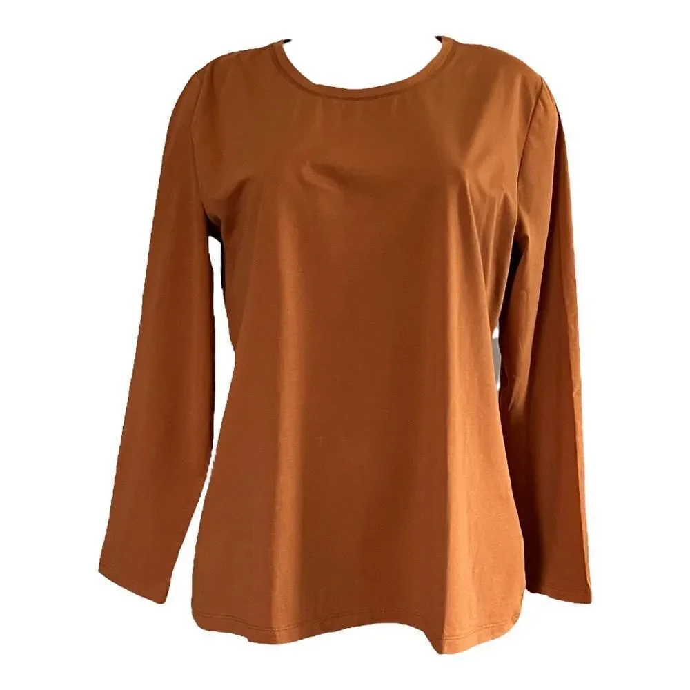 Susan Graver Modern Essentials Cool Cotton Long -Sleeve Top